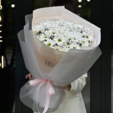 Букет №345, (Хризантема кустовая "Ромашка" 7шт)