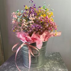 Композиция из гипсофилы 25*15см, в ведерке