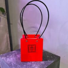 Коробка-Сумочка для композиций, 14*13см, красная